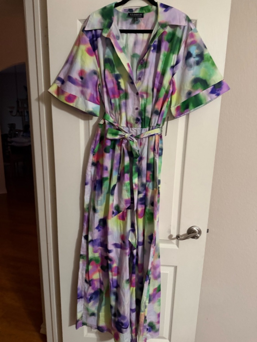 Eloquii Multicolor Watercolor Floral Collared Jumpsuit - Size 14